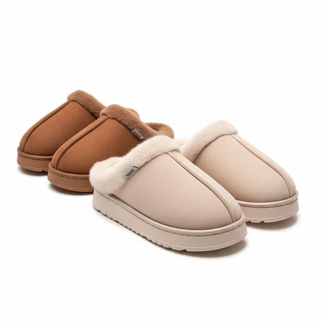 Fashion Women Fluffy Slippers for Autumn and Winter Indoor EVA Thick Sole Anti-Slip and Warm Unisex Slippers for Winter