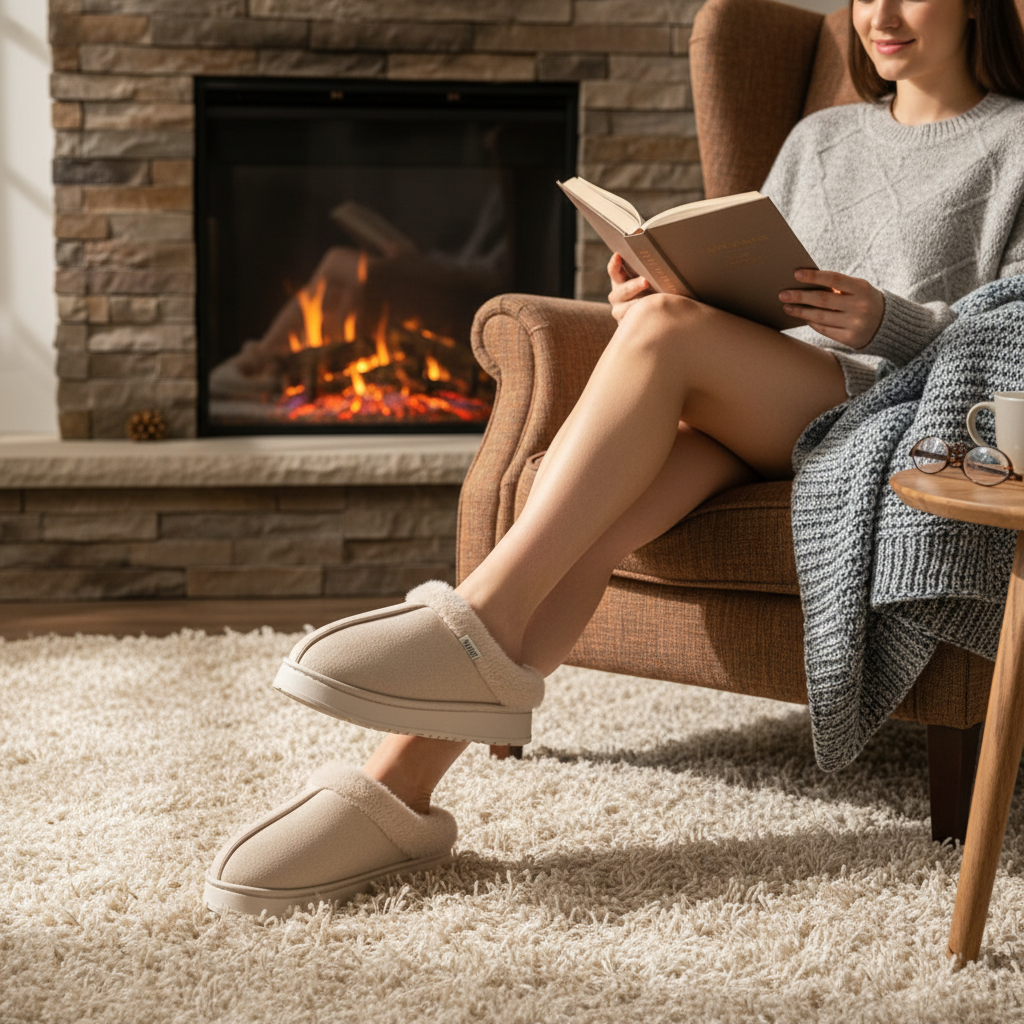 Fashion Women Fluffy Slippers for Autumn and Winter Indoor EVA Thick Sole Anti-Slip and Warm Unisex Slippers for Winter